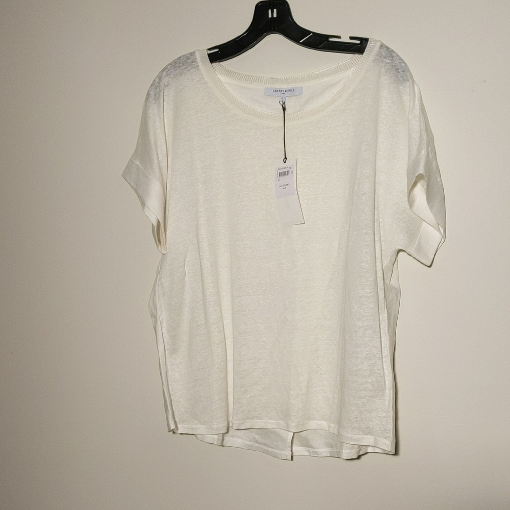 Gerard Darel Cream Short Sleeve Top